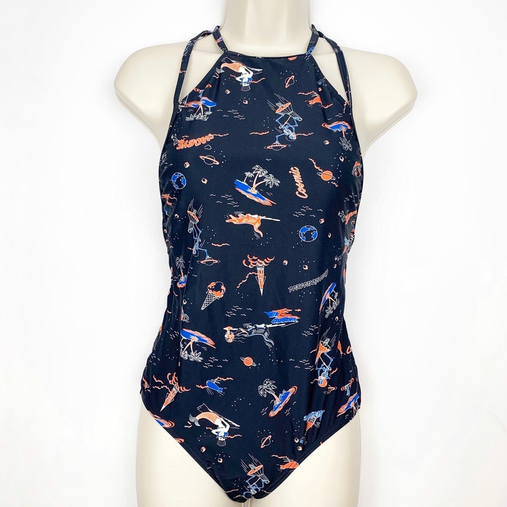 Insight Cut-Out Bind Apacolypso Black One-Piece Swimsuit